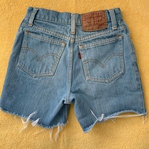 Vintage Levi’s high rise jean denim cutoff shorts
